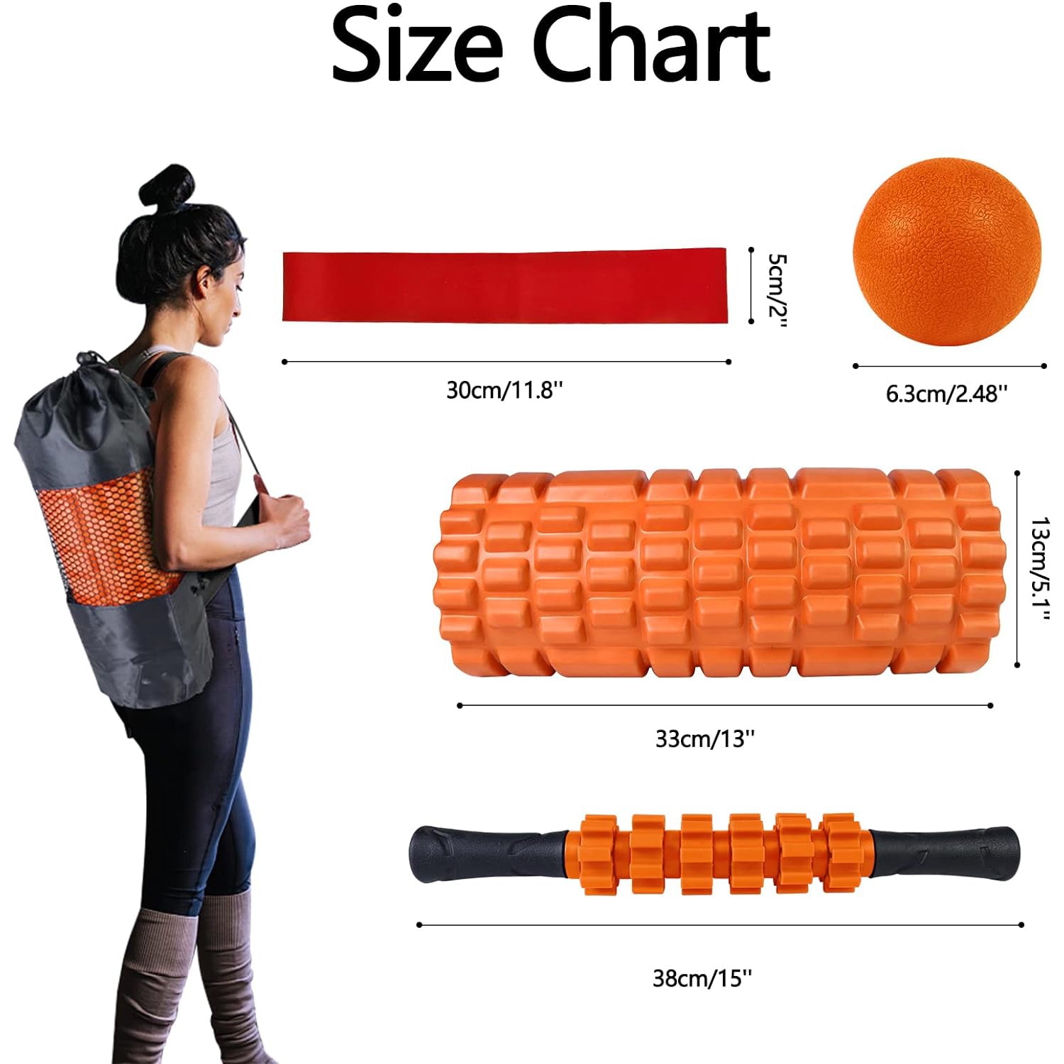 Juego de rodillos de espuma 5 en 1 | Masaje muscular tejido profundo